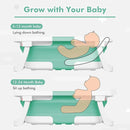 Collapsible Baby Bathtub,Baby Bath Tub with Soft Cushion & Thermometer,Baby Bathtub Newborn to Toddler 0-36 Months,Portable Travel Baby Tub by TinyTreasures Baby Boutique