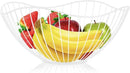 Metal Wire Fruit Basket, White Fruit Bowl for Kitchen Counter, Fruit Holder Stand Storage Baskets for Countertop, Home Decor, Table Centerpieces, Vegetable Bowls for Fruits, Veggies, Snacks (White) by CozyNest Decor