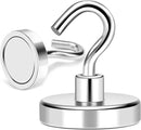 MIKEDE Magnetic Hooks Heavy Duty, 150LB+ Strong Neodymium Magnets with Hooks for Refrigerator, Large Magnetic Hooks with Epoxy Coating for Hanging, Home, Workplace - 10 Pack by CozyNest Decor