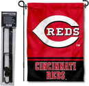 Cincinnati Reds Garden Flag with Stand Holder by GreenHaven Gardens