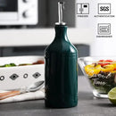 Sweejar Ceramic Olive Oil Dispenser Bottle, Opaque Oil Cruet Protects Oil, Suitable for Storage, Vinegar, Coffee Syrups & Other Liquids, 15.5 Fl Oz (Jade) by CozyNest Decor