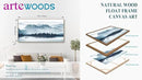 Indigo Framed Canvas Wall Art Misty Mountain Wall Pictures Foggy Lake Boat Canvas Painting Prints Forest Birds Canvas Wall Decor for Living Room Bedroom Decorations Framed 20" x 40" Natural by CozyNest Decor