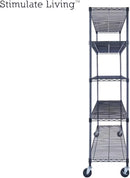 60"x18"x72" Prime Heavy Duty Black 5-Tier Wire Shelving NSF 4000 LBS MAX Capacity Storage Rack for Commercial, Hospital, School, Garage, and Kitchen Uses (with Wheels) by CozyNest Decor