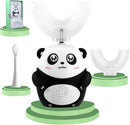 Kids U Shaped Electric Toothbrush for Age 2-12, Rechargeable Toddler Toothbrush with Smart Timer & 3 Clean Modes, Panda Design, IPX7 Waterproof, 3 Brush Heads & 360°Cleaning by TinyTreasures Baby Boutique