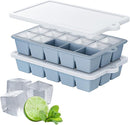Silicone Ice Cube Tray 2 Pack, HANCELANT Ice Cube Mold, Ice Trays for Freezer with Lid for Whiskey, Baby Food, BPA Free, Easy Release by TinyTreasures Baby Boutique