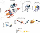 Astronaut Wall Decals - Outer Space Planets Rocket Boys Wall Stickers - Baby Nursery Kids Room Daycare Playroom Wall Decor by TinyTreasures Baby Boutique