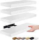 Sorbus Floating Shelves for Wall, Bathroom Shelves Wall Mounted for Kitchen, Bedroom, Living Room, Bathroom Storage, Over Toilet, Hanging Book Shelf for Wall Home Decor (White, 4 Pack) by CozyNest Decor