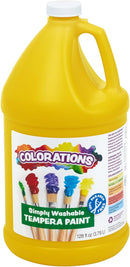 Colorations Paraben-Free Washable Tempera Paint for Kids - 1 Gallon Value Size. Vibrant Yellow, Non-Toxic and Made in The USA by TinyTreasures Baby Boutique