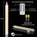 GenSwin Flameless Taper Candles with Remote and String Lights, Ivory Real Wax Taper Candles Battery Operated, LED Flameless Battery Candlesticks for Home Holiday Decor(Set of 6) by CozyNest Decor