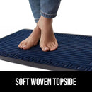 GORILLA GRIP 100% Waterproof All-Season WeatherMax Doormat 35x23, US Designed Natural Rubber, Stain and Fade Resistant, Low Profile Indoor Outdoor Door Mats, Easy Clean Patio Mat, Navy Greek Keys by CozyNest Decor