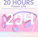 Kids Headphones, Bluetooth 5.2 Air Conduction Open Ear Headphones, 85dB Volume Limiting, Blue Pink by TinyTreasures Baby Boutique