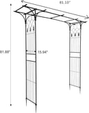VINGLI Garden Arbor, Arch Archway for Wedding Ceremony Party, Steel Garden Trellis for Plant Climbing, Christmas Decorations Pergola for Backyard, Lawn (Black) by GreenHaven Gardens