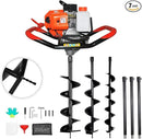 62cc 2.8HP Post Hole Digger Gas Powered, Gas Earth Auger/Ice Auger, with 2 Drill Bits 3"/6"/8" + 3 Extension Bar, One Man Earth Auger for Planting Fence, EPA Compliant Post Hole Auger by GreenHaven Gardens