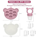 WAJIAYON Baby Breastmilk Popsicle Molds & Baby Fruit Feeder (2 Pack), Infant Food Freezer Tray Storage Containers, Silicone Teething Pacifier Feeder and Teether for Babies - Blush by TinyTreasures Baby Boutique