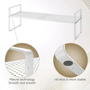 Hole Pattern Expandable Shelf Organizer,2Pack 8.1" Wide Easy to Assemble Cabinet Organizer Shelf, 16.5~27.1" Adjustable Height&Stackable Spice Organization for Cupboard, White by CozyNest Decor