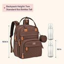 BabbleRoo Diaper Bag Backpack - Baby Essentials Travel Tote - Multi Function Waterproof Diaper Bag, Travel Essentials Baby Bag with Changing Pad, Stroller Straps & Pacifier Case - Unisex, Brown by TinyTreasures Baby Boutique