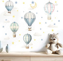 Balloon Wall Decals for Kids Room: Peel and Stick Hot Air Balloon Stars Cloud Wall Stickers - Baby Nursery Boys Room Girls Bedroom - Children Supplies Ages 1-12 Years Wall Decor Art by TinyTreasures Baby Boutique