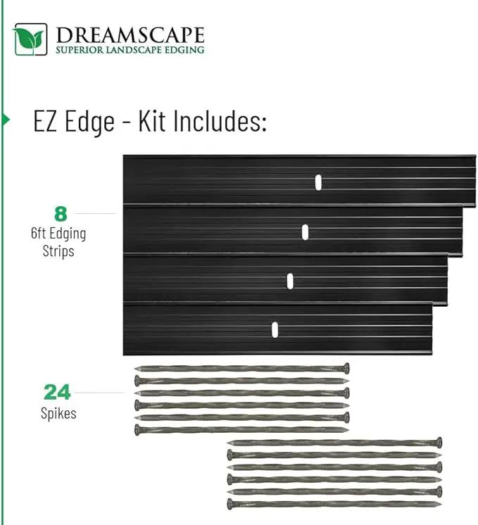 Dreamscape E-Z Edge Aluminum Landscape Edging - 8 Strips, 6ft Each (48ft Total), Brown - Professional Quality Landscaping Border, Metal Divider for Lawn, Garden, Flowerbed…, photo 2 of 7