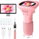 MAXLAPTER Portable Digital Microscope for Kids: 1000X Handheld Kid Microscope with 2'' Screen and 8 LED Lights - Pocket Miniscope Edu Science Toys Birthday Gifts for Age 3-5 5-7 8-12 Girls Boys, Pink by TinyTreasures Baby Boutique