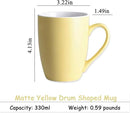 Coffee Mugs Set of 6, 12oz Ceramic Coffee Mugs with Handle, Matte Porcelain Yellow Coffee Mug for Latte, Tea, Cocoa, Cappuccino, Cups for Women Men for Home Restaurant Mug (Yellow) by CozyNest Decor