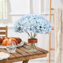 Tifuly Hydrangea Artificial Flowers -12 pcs Realistic Fake Hydrangea Silk Flowers with Stems Faux Hydrangea Flowers Heads for Office Home Party Wedding Centerpiece DIY Floral Decor (Light Blue) by CozyNest Decor