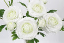 IPOPU 4PCS Real Touch White Ranunculus Artificial Flowers Faux Ranunculus Flowers for Vase Real Look Silk Peonies Fake Peony Flowers for Home Indoor Wedding Centerpieces for Table Decorations (White) by CozyNest Decor