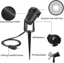 Pack of 2, Outdoor LED Landscape Lights Waterproof Spotlight with Spike Stand and Plug for Driveway, Outdoor Lawn Lighting, Flood Garden, Yard (6W Plug RGB) by GreenHaven Gardens