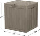 35 Gallon Waterproof Large Resin Deck Box Indoor/Outdoor Lockable Storage Container and Seating for Garden, Pool, and Patio (35 Gallon, Grey) by GreenHaven Gardens