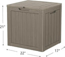 35 Gallon Lockable Resin Deck Box, Waterproof & UV-Resistant Outdoor Storage Box for Outdoor Cushion Storage, Garden Tools & Pool Accessories Storage, Gray by CozyNest Decor