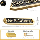 No Soliciting Brass Door Sign. Traditional Style Home Décor Wall Plaque Handmade By The Metal Foundry UK. by CozyNest Decor