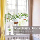 Set of 3 Hanging Planters for Indoor Plants with 10"/8"/7" Self-Watering Hanging Pots, Hanging Plant Pots with Drainage, 3 Different Size Macrame Plant Hangers with Hooks White Large by GreenHaven Gardens