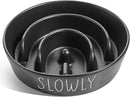 Ceramic Slow Feeder Dog Bowls Small Breed, 0.6 Cups Dog Food Dish for Fast Eaters, Puzzle Bowl for Small Dogs and Cats,Black by CozyNest Decor