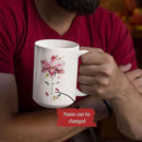 Novelty Coffee Cup With Orchid Design, Personalized Name Flower Accent Mug, Custom Orchid Flower Ceramic Cup 11oz 15oz, Customized Flower Lover Mug, Gift For Family Member by CozyNest Decor