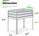 KING BIRD Raised Garden Bed with Legs Galvanized Elevated Planter Box for Backyard, Patio, Balcony, 33.9x17.7x31.5in, Silver by GreenHaven Gardens