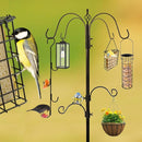 Bird Feeder Station with Suet Cage & Water Bowl Fruit Hook- Adjustable Pole, 6 Hanging Hooks for Wild Birds, Outdoor Garden Bird Feeding Kit by GreenHaven Gardens