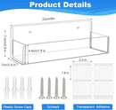 Acrylic Spice Rack Wall Mount-9 Inch, Clear Spice Shelf Storage Holder, 4 Pack Hanging Seasoning Rack Organizer for Cabinet Door, Cupboard or Wall Kitchen (Adhesive or Screw) by CozyNest Decor