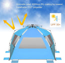 Oileus XX-Large Beach Tent Sun Shelter for 5-6 Person Portable Sun Shade Instant Pop Up Tent for Beach with Carrying Bag, Stakes, 6 Sand Pockets, Anti UV for Fishing Hiking Camping Blue by TinyTreasures Baby Boutique