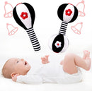 XIXILAND Baby Rattles 0-6 Months Newborn Toys Infant Toys 0-6 Months Rattles for Babies 0-6 Months Baby Toys 0-6 Months, Black and White High Contrast Baby Toys Dumbbell Toy for 0 3 6 9 12 Months by TinyTreasures Baby Boutique