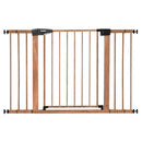 BABELIO 29-48" Metal Baby Gate with Brown Wood Pattern, Auto Close Dog Gate for The House, Stairs and Doorways, Pressure Mounted Pet Gate with Door, Safety Gate for Child and Pets by TinyTreasures Baby Boutique