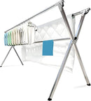 Clothes Drying Rack Folding Indoor Outdoor, Foldable Portable Laundry Drying Rack, Heavy Duty Laundry Hanger Dryer Rack with 20 Hooks (63.55'') by CozyNest Decor