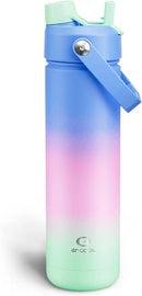 Insulated Water Bottle with Straw Stainless Steel Water Bottle, Leak-Proof, BPA-Free, Double Wall Vacuum Keeps Cold for 24 Hours for Sports, Travel, School (26 oz, Frosted Lilac) by CozyNest Decor