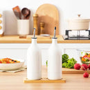 vancasso 20 Oz Ceramic Olive Oil Dispenser Bottle, Bottle Dispenser with Spout and Funnel for Kitchen,Suitable for Oil, Vinegar, Coffee Syrups & Other Liquids, White by CozyNest Decor