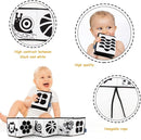 My First Black and White High Contrast Soft Book , Infant Tummy Time Toys, Black and White Baby Cards, Folding Educational Activity Cloth Book Suitable for Boys Girls Toddler by TinyTreasures Baby Boutique