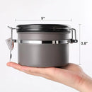 malmo Coffee Canister, Airtight Coffee Container with Date Tracker Lid, Stainless Steel Canister for Kitchen Food Storage (Gary, 9oz) by CozyNest Decor