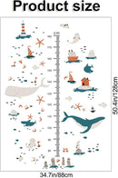 3D Cartoon Height Growth Chart for Kids Wall Decal Removable DIY Whale Ocean Animal Wall Decal Peel and Stick Sailing House Art Decor for Kids Nursery Bedroom Living Room Bathroom Decor by TinyTreasures Baby Boutique
