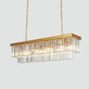 Gold Modern Rectangular Crystal Linear Chandeliers Rectangle Contemporary Pendant Ceiling Light Fixture for Kitchen Island, Dining Room, Bar, 12-Light 47 Inches by CozyNest Decor