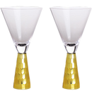 Set of 2 Elegant Gold Funnel Shaped Cocktail/Martini Glasses - 8oz