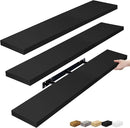 Sorbus Floating Shelves for Wall - 48 Inch Long Bathroom Shelves, Wall Decor for Bedroom, Kitchen, Living Room & Book Storage - Mounted Floating Shelf with Invisible Brackets (Black, 3 Pack) by CozyNest Decor
