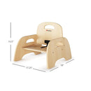 Foundations Simple Sitter Low Wood Feeding Chairs Multipack, Wide No-Tip Base, Adjustable Safety Harness, Stackable Wood Toddler Chairs with Food Service Grade Finish, 2 Pack (5 inch) by TinyTreasures Baby Boutique