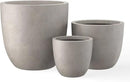 Kante 18",14",10" Dia Concrete Round Planters (Set of 3), Outdoor Indoor Large Planter Pots with Drainage Hole and Rubber Plug for Home Patio Garden, Buff Concrete by GreenHaven Gardens